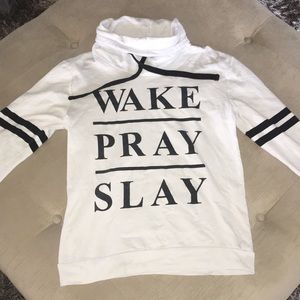 Wake Pray Slay On Fire hoodie. Size L